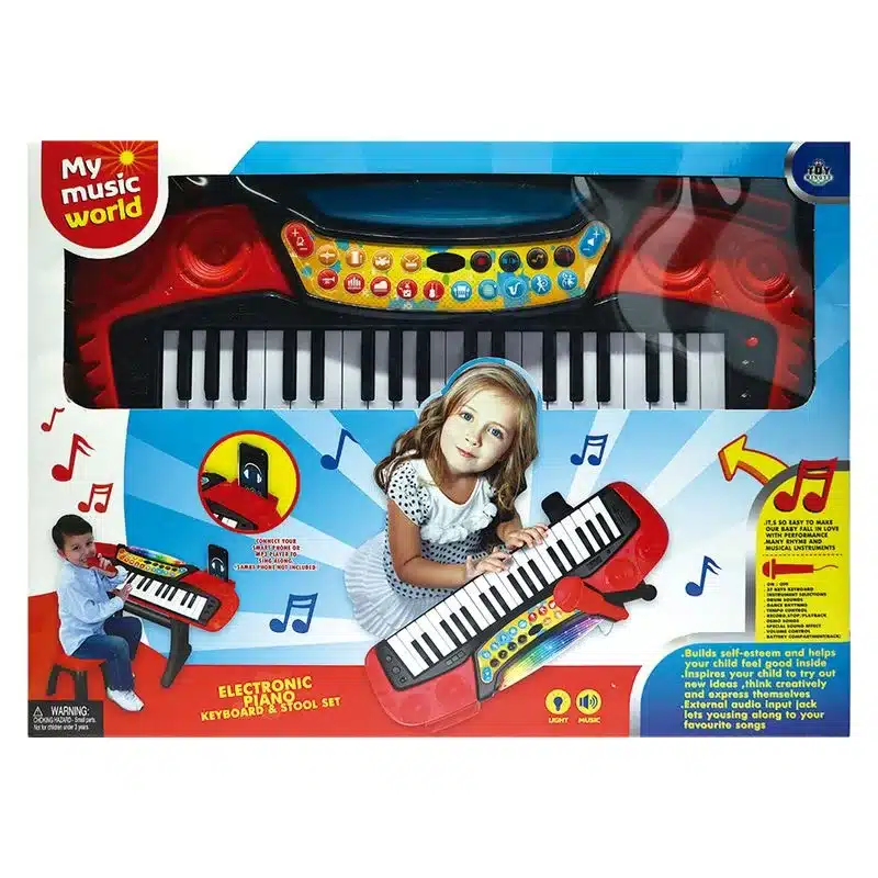 Órgano Electrico Y Banqueta Con Luz Y Sonido My66313 L Innovatoys