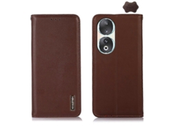 Capa Para Celular For Honor 90 Khazneh Em Couro Bovino De Camada Superior Nappa
