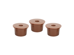 3 Peças De Filtro De Cápsula De Café Reutilizáveis, Acessórios, Cor Marrom