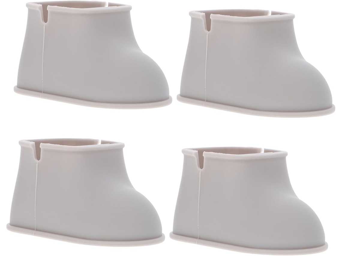 Lurrose Conjunto De 4-protetores Silicone Antiderrapantes Para Pés Cadeira, Cinza, Quadrados, Para Móveis Almofadas