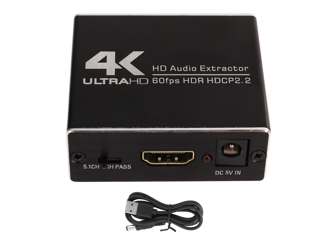 Divisor de Sinal Hdmi 5.1 Canais Conversor de Áudio Extraktor de Sinal Hd 4k 60fps 1080p S/MARCA