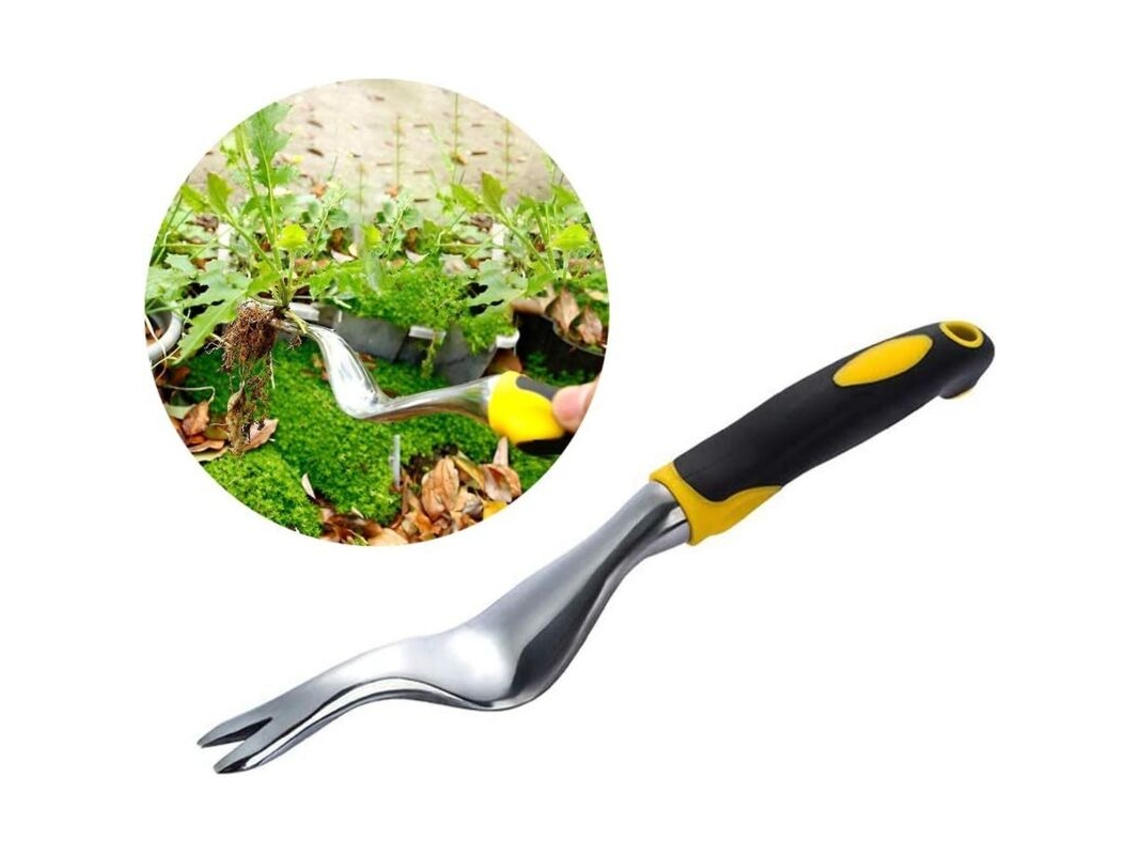 Limpador Manual com Dentes, Removedor Manual de Ervas Daninhas, Extrator de Raízes para Plantio de Flores em Jardins Externos, Pá AQUAFORGE