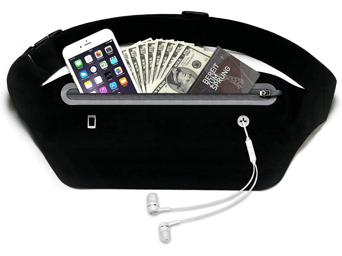 Cinto De Corrida Para Mulheres Suporte De Telefone Leve Para Corrida Slim Running Fanny Pack Para Exercícios De Ginástica Preto ZMDECQNA