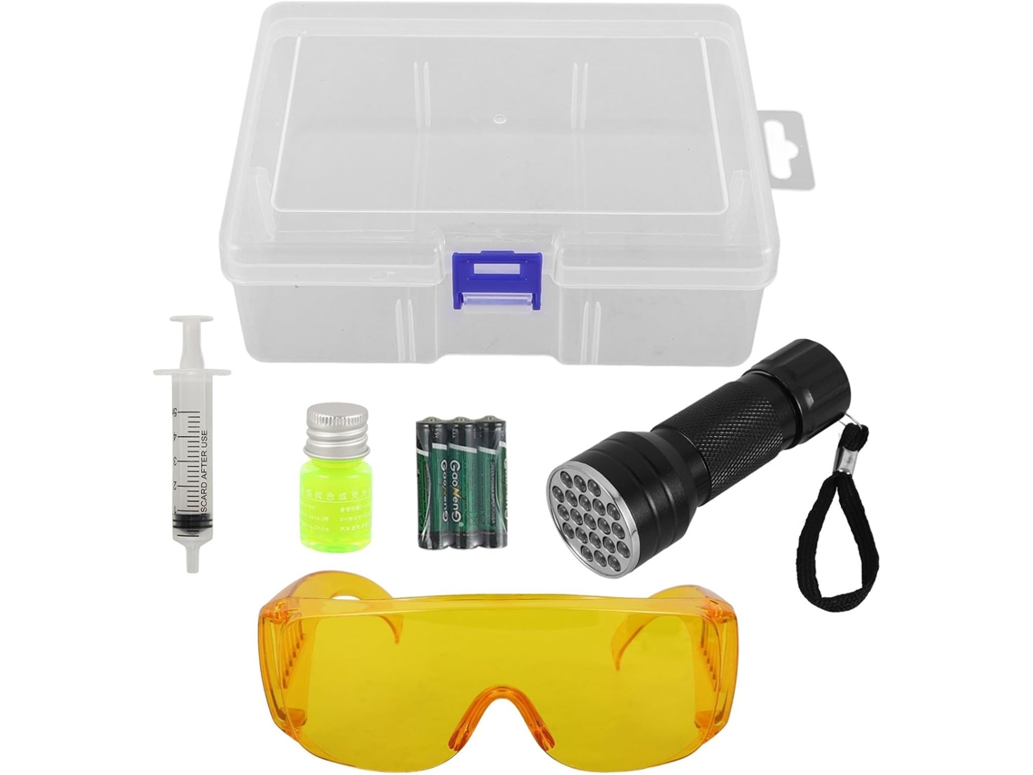 Ferramenta Para Teste De Vazamento De Ar Condicionado Automotivo, 1 Conjunto Com Lâmpada Uv Fluorescente.