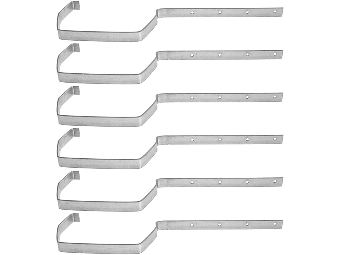 Conjunto De 6 Suportes Ferro Para Calhas, Resistentes Às Intempéries E Que Previnem O Empenamento, Na Cor Prata, Ideais