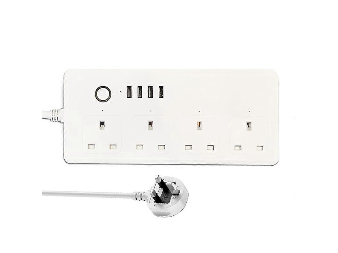 Régua De Energia Inteligente Multifuncional Zigbee 13a Sm So301 K Com 4 Tomadas E 4 Portas Usb, Plugue Padrão Do Reino Unido. Olysi Shop