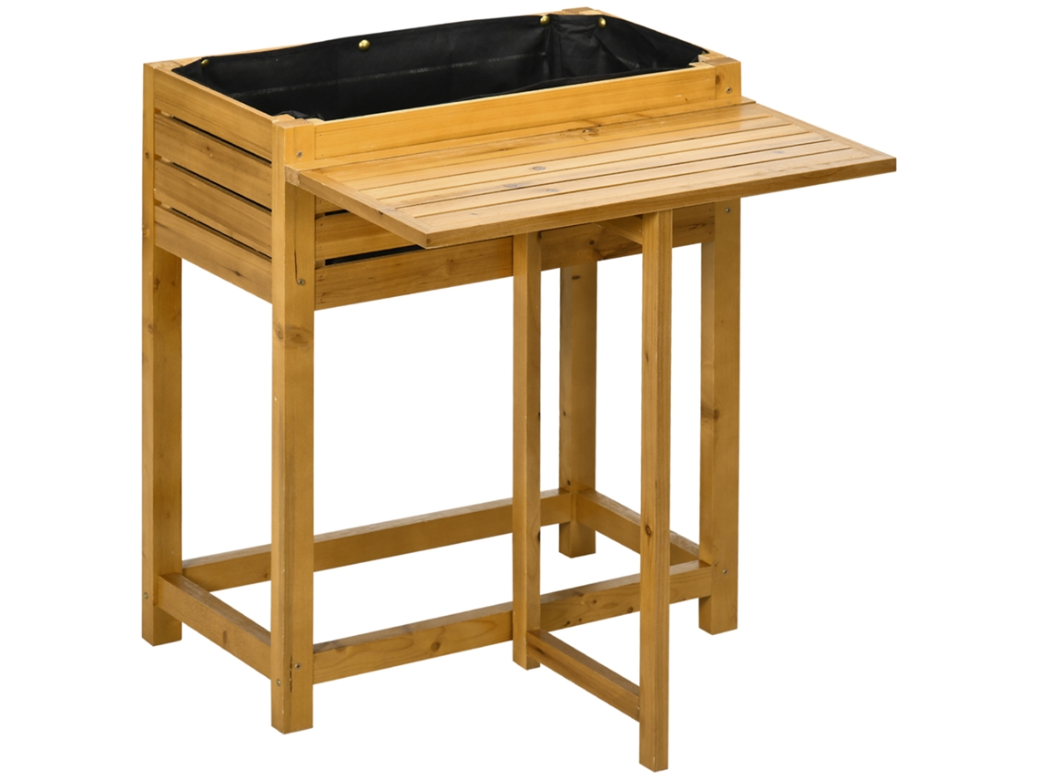 Canteiro Elevado Bancada Dobrável 64x63x74,5cm Madeira Maciça VELTRIX