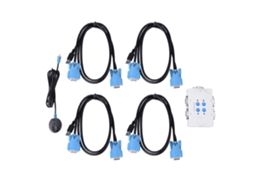 Caixa De Comutação Kvm Usb 2.0 Inteligente 4 Em 1 Cabos Usb Vga Com Controle De Mesa Slowmoose