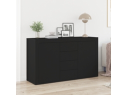 Aparador negro de madera de ingeniería 120 x 36 x 69 cm