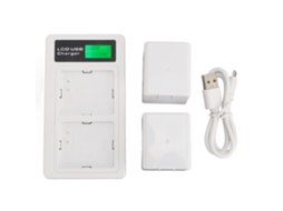 Estação de Carregamento de Bateria Dupla com LCD e 2 Baterias para Câmeras Vmc4030, Vmc4030p, Vms4230, Vms4430
