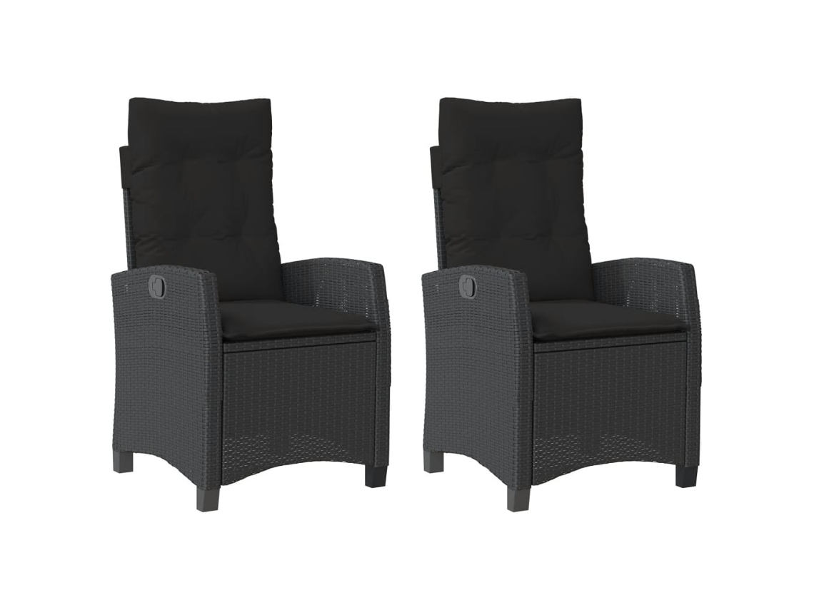Reclining Garden Chair, Reclining Garden Chairs Vidaxl Preto Rattan / Vime (n/a)