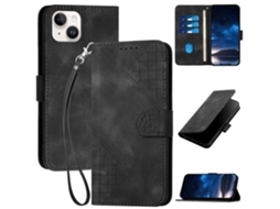 Capa Para Iphone 15 Plus Pele Sintética Preto
