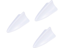 Antena Decorativa Universal de 3 Peças, Acabamento Branco, para Spoiler de Carro. SFUSHOS
