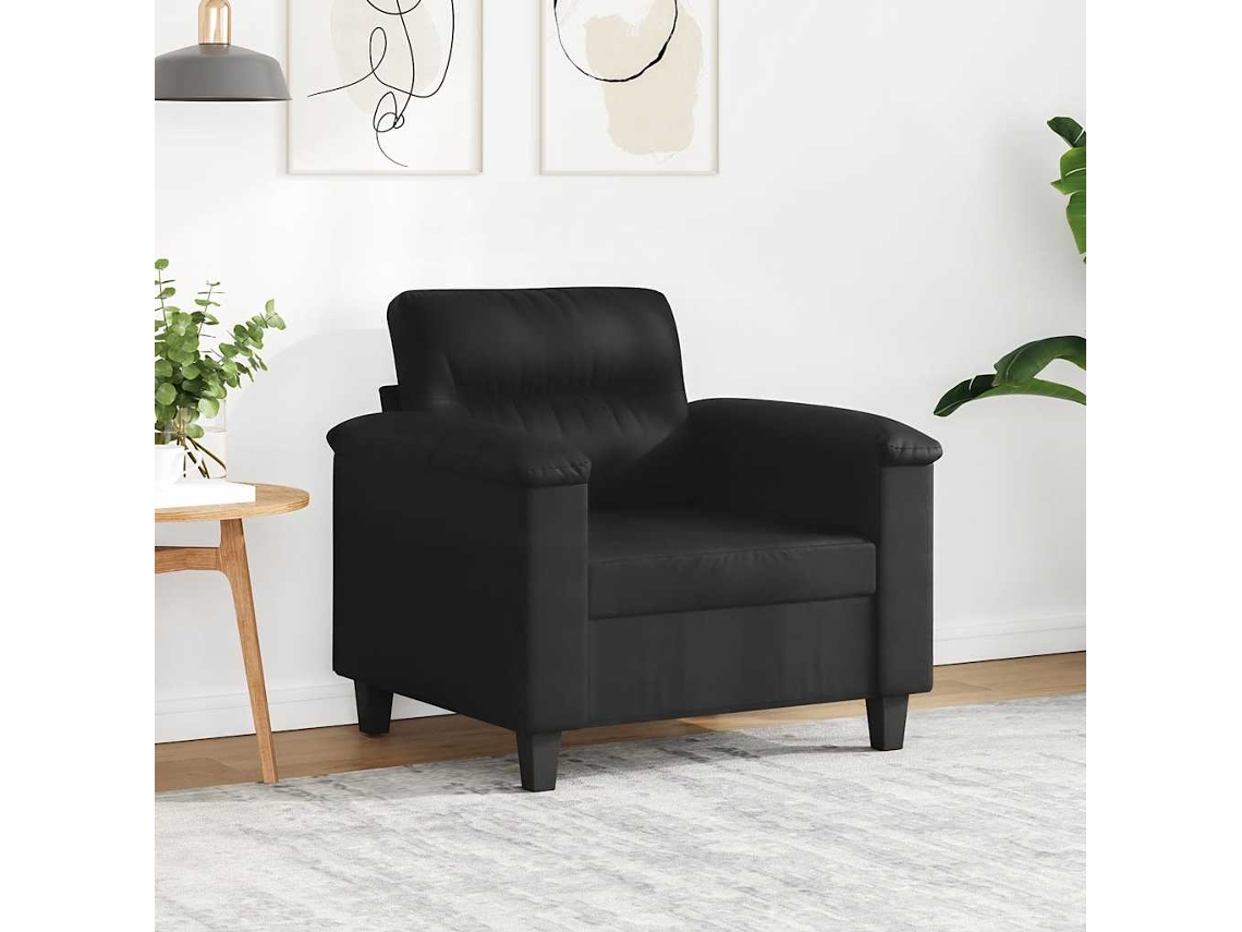 Vidaxl Poltrona 60 Cm Tecido De Microfibra Preto