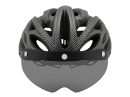 Capacete De Ciclismo Para Montanha E Estrada Com Lente, Aba E Luz Traseira Equipamento De Ciclismo