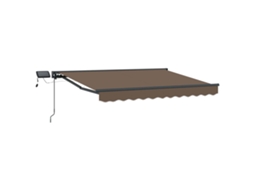 Vidaxl Estrutura De Toldo Manual Com Leds Cinzento-acastanhado 5 X 3 M