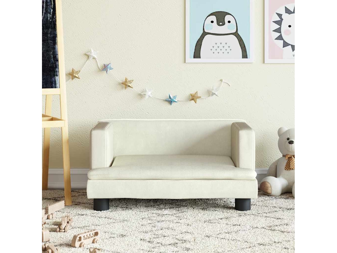 Vidaxl Sofá Infantil 60x40x30 Cm Veludo Cor Creme