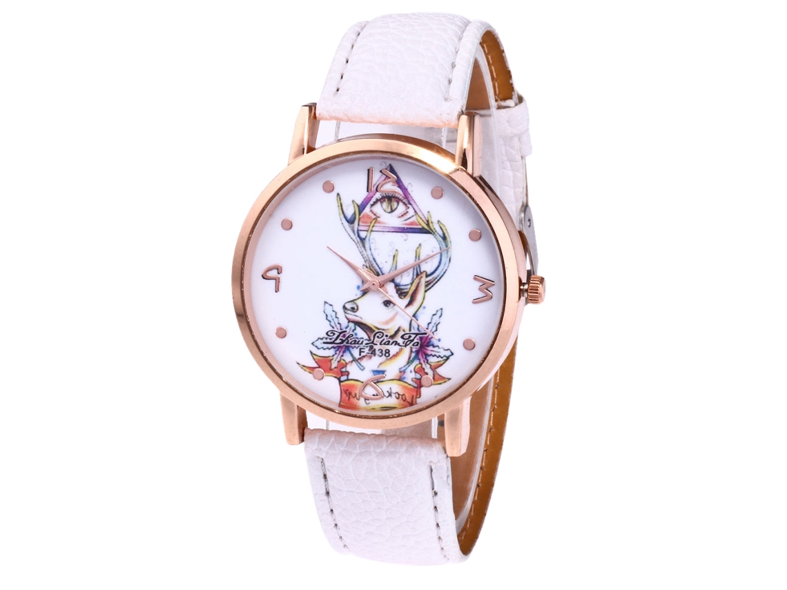 Reloj De Pulsera Analógico De Cuarzo Con Dial Redondo Para Mujer Y Hombre Zhoulianfa Blanco