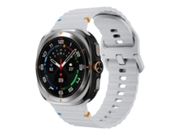Bracelete Silicone Cinza Claro para Samsung Galaxy Watch Ultra XIAOMOYU 47mm com Costura Ondulada
