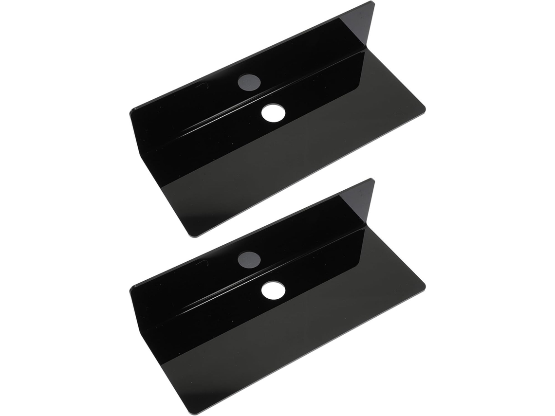 Gadpiparty Conjunto De 2-prateleiras Parede Para Armazenamento Em Acrílico Preto, Suporte Para Banheiro Com Alta