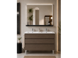 Móvel De Casa De Banho Com Lavatório Origenbath Imperia Sem Espelho 120x45 Cm 2 Cubas Freixo Tea
