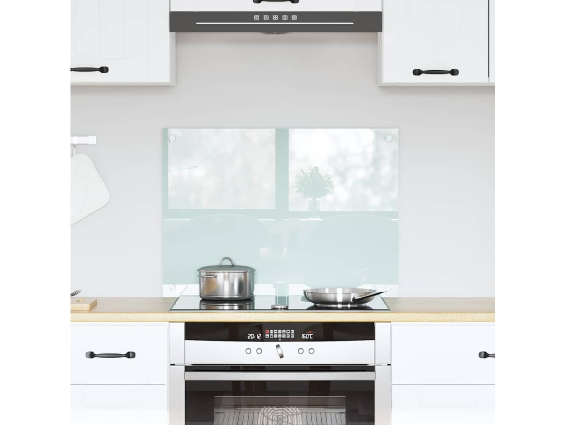 Vidaxl Painel De Cozinha Leite 70 X 50 Cm Vidro Temperado