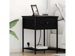 Vidaxl Armário De Cabeceira Carvalho Preto 42 X 41 X 56 Cm