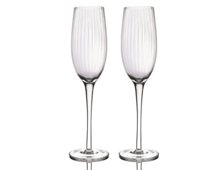 Barcraft Ridged Champagne Flautas Set 2 Peças