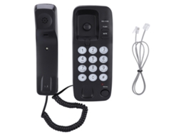 Aetheria telefone Fixo Sem Identificação de Chamadas para Hotel e Família com Instalação em Parede Ou Mesa Preto
