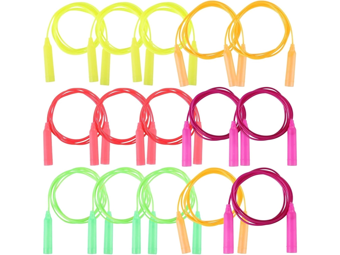 Conjunto De 30 Cordas Pular Em Pvc, Com Comprimento Ajustável, Cabos De Plástico E Cores Vibrantes, Perfeitas Para