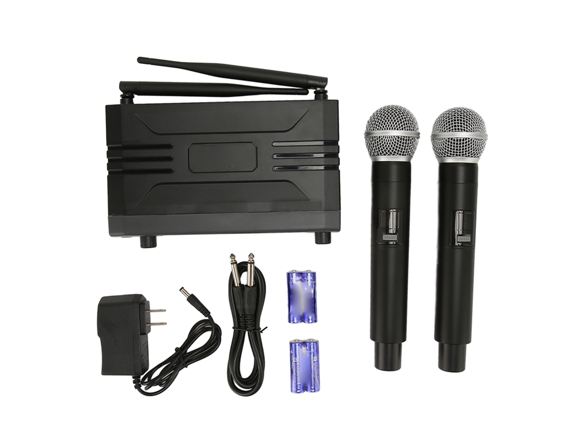 Conjunto de Microfones UHF EOOCOO para karaokê e performances ao ar livre