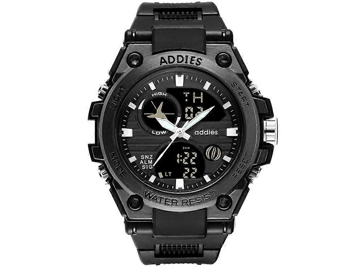 Relógio Eletrônico Multifuncional Esportivo Para Homens Addies My-1818 Com Três Janelas De Led Luminosas, Suporte Para Calendário, Despertador E Cronô
