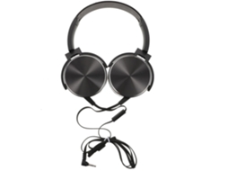 Fone De Ouvido Estéreo Com Fio E Microfone Para Jogos Música, Confortável E Com Design Elegante Na Cor Preta, Estrutura