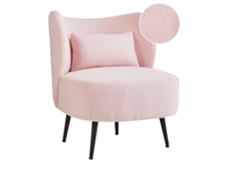 Sillón Beliani Otsby De Bouclé Rosa 60x55x76