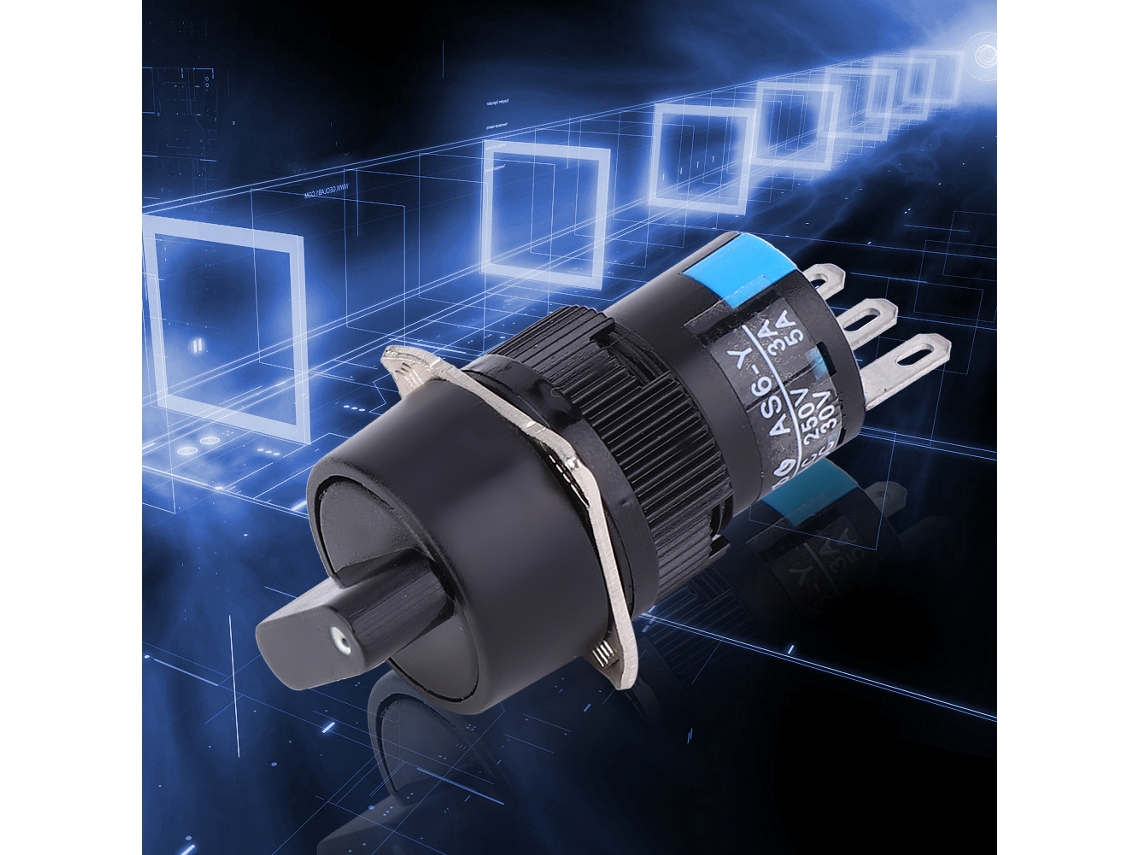 Chave Seletora Rotativa Redonda 16mm 250v 3a