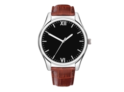 Relógio de Pulso Masculino de Quartzo com Mostrador Redondo Pulseira Marrom