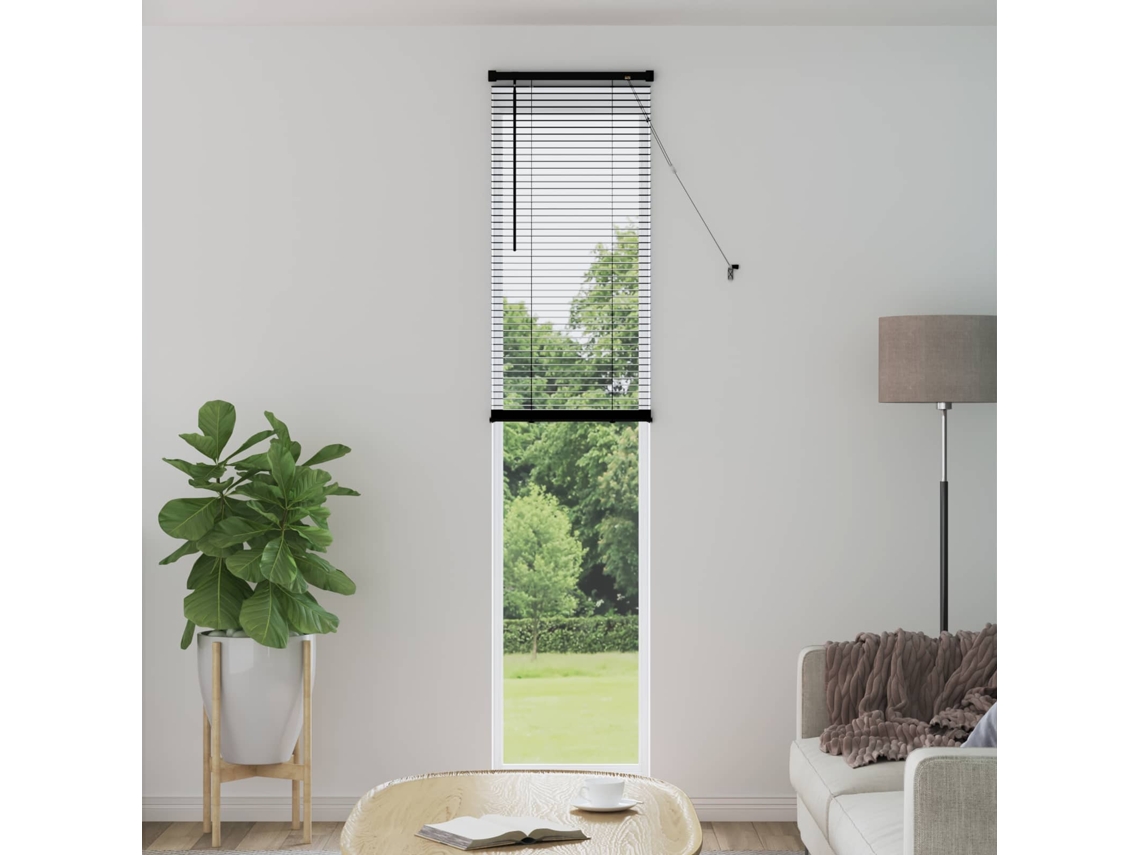 Vidaxl Cortina Veneziana Preto 213 X 60 Cm 25 Mm Pvc