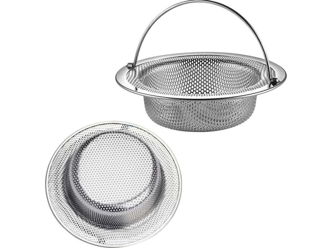 Conjunto de 2 Ralos de Piso em Aço Inoxidável 30 mm para cozinha, pia e banheira AQUAFORGE