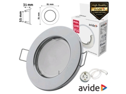 Aro Redondo Fixo Cromado P/ Mr16 gu10 AVIDE