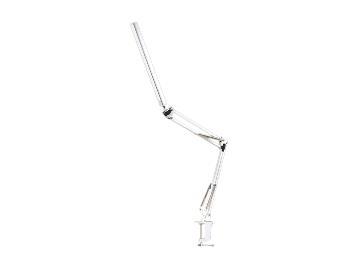 Lâmpada de Mesa Led com Braço Longo Articulado e Clip para Leitura Proteção Aos Olhos Branco 12w