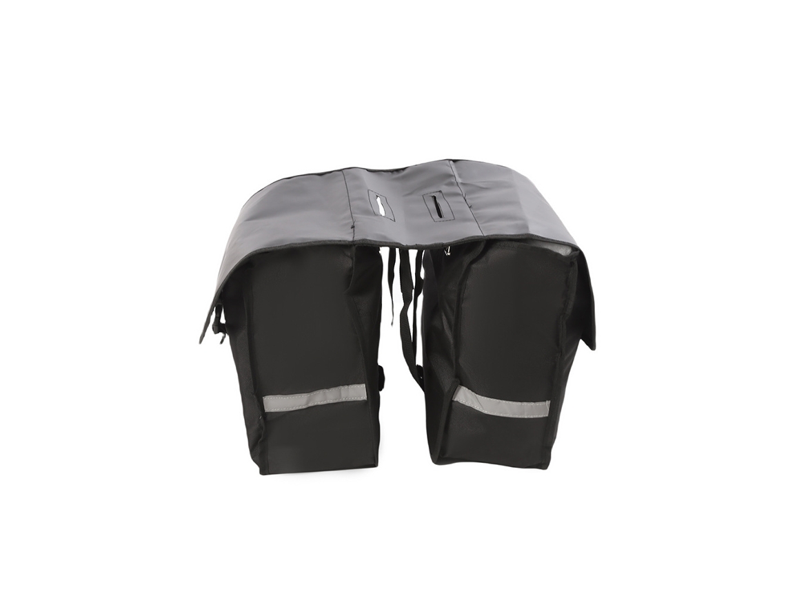 Bolsa De Bicicleta Traseira Com Refletor, Grande, 41x35x32 Cm, Oxford/pvc, Dupla, Preta Dureforward