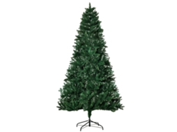 Árvore Natal Artificial Verde 210 Cm, 1064 Galhos Dobrável Base Removível Pvc Aço
