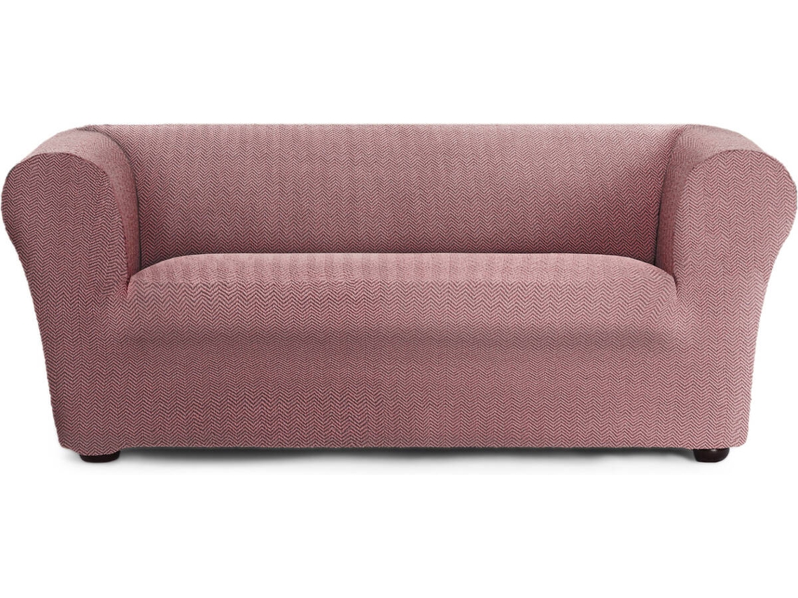 Capa de Sofá 3 Lugares EYSA Chester/Klippan Premium Jaz Tecido Multielástico (230 x 110 x 100 cm - Poliéster e Algodão - Rosa)
