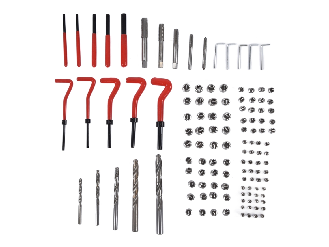 Kit de reparo de rosca com 125 peças ferramenta para roscas danificadas M5 M12 S/MARCA