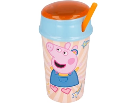 Copo 400 Ml com Compartimento e Palha Peppa Pig
