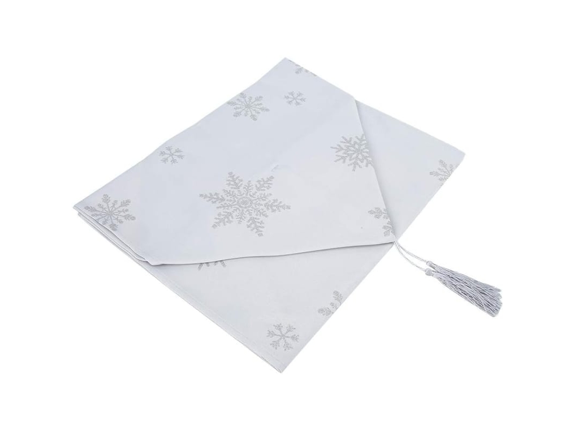 2026-mantel De Mesa Com Design De Copo De Neve E Franja Longa 78,7 Polegadas Para Decoração De Natal