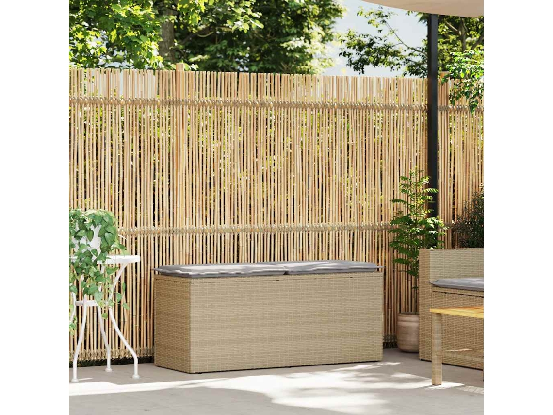 Maison Exclusive - Banco De Jardim Com Almofadão 110x40x44 Cm Vime Pe Bege