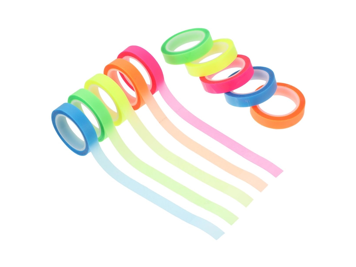 20 rolos de fita adesiva para marcação, fita fluorescente à prova d'água, marcadores de livros, adesivos para cadernos e leitura.