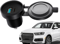 Carregador veicular para celular, adaptador de carregamento rápido com duas tomadas