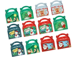 Caixas De Presente Natal Em Papel Vermelho, Resistentes E Adoráveis, Com Design Natalino Tradicional Para Festas De